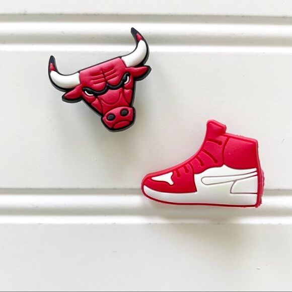 Chicago Bulls Theme CROCS Charm Bundle - Set of 2 - Picture 1 of 2